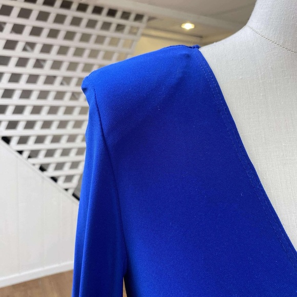 Elegant Blue Long Sleeve Dress - Picture 6 of 8